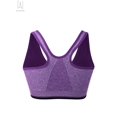 thumbnail image 5 of Gustave Women's Zip Front Close Sports Bra Seamless Wirefree Padded Racerback High Impact Workout Gym Yoga Bras Tank Top "XL, Purple", 5 of 10