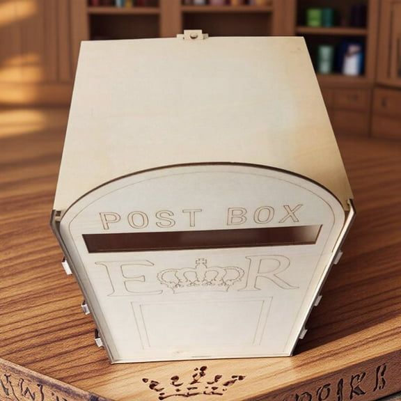 IBASETOY Wedding Card Box Rustic Rectangular Bamboo Artistic Design For Guests 1Set