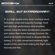 Goo-Sky S1 3D RC Helicopter 2.4GHz Dual Brushless Direct Drive Motors Carbon Fiber Frame GTS Flight Control RTF 3D Stunt Aircraft for Adults & Advanced Pilots