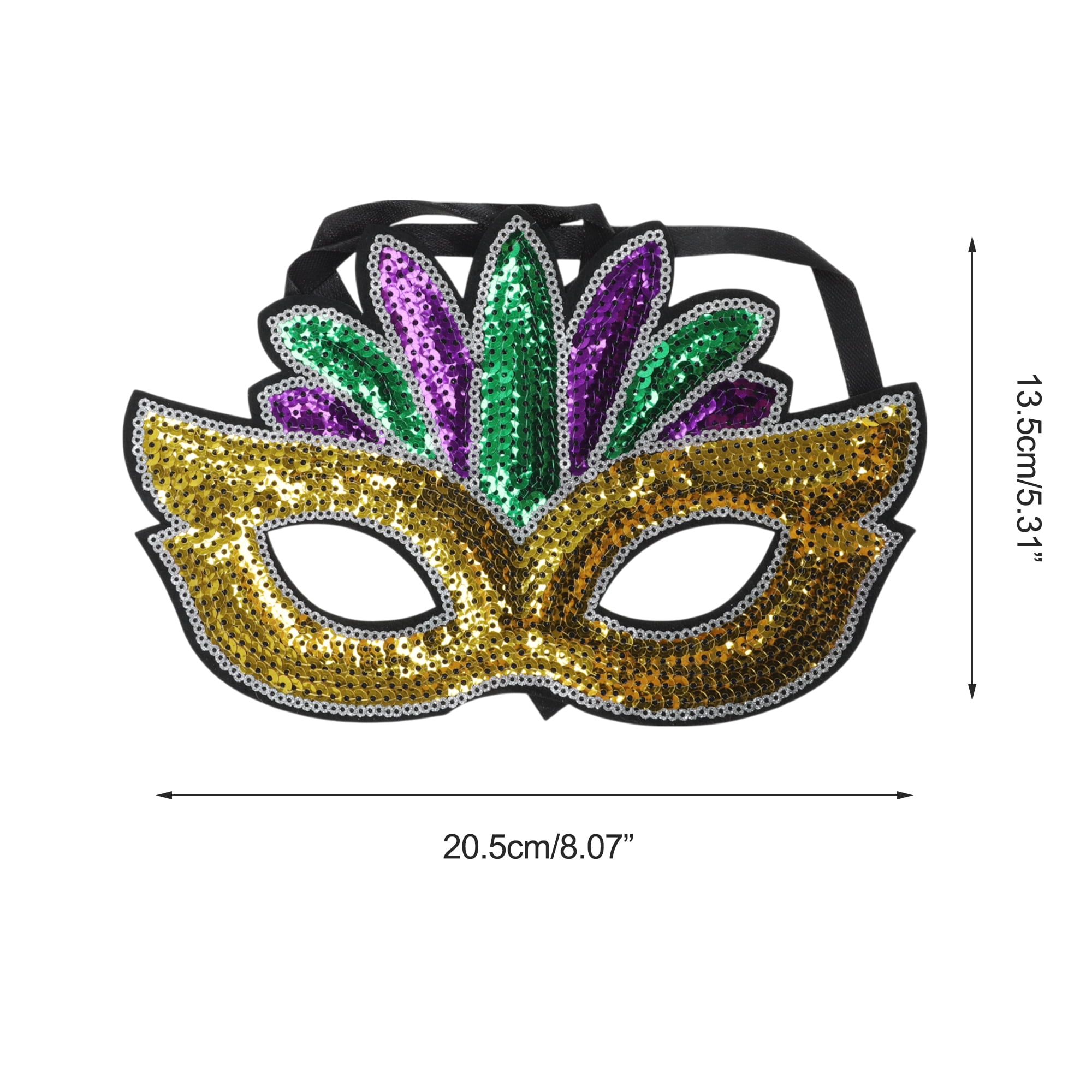 Unique Bargains 1 Pack Colorful Sequins Party Mask Purple Green Yellow 2