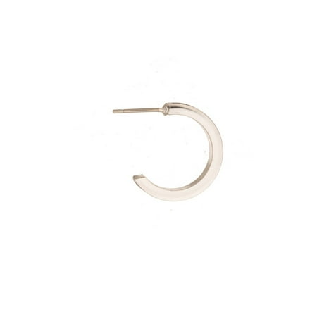 Steel Plated Pins - Ear Hoops Earring, Half-Hoop Design Earring With Rhinestone Setting Tray, With Silver Plated Jewelry Alloy Metal, 4mm Surgical Stainless Steel Pin, Size 18x18mm Sold per pkg of 4pcs