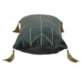 thumbnail image 3 of Charcoal and Gold Geo Velvet Lumbar Pillow with Gold Tassels, 3 of 3
