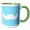 Green/White, variant on 3drose, White Mustache on Sky Blue - Ironic Hipster Moustache - Humorous - Fun - Whimsical - Silly - Funny, 11oz Two-tone Yellow Mug