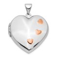 thumbnail image 1 of 14k White Gold w/ Rose Rhodium 22mm Heart Locket Pendant, 1 of 4
