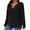 Black, variant on Fashion Pullover Keyhole Neck Tops Women Solid Color Plus Size Fall and Winter Long Sleeve V-Neck Metal Buckle Sweaterloose Sweater Tops Sweater Blue