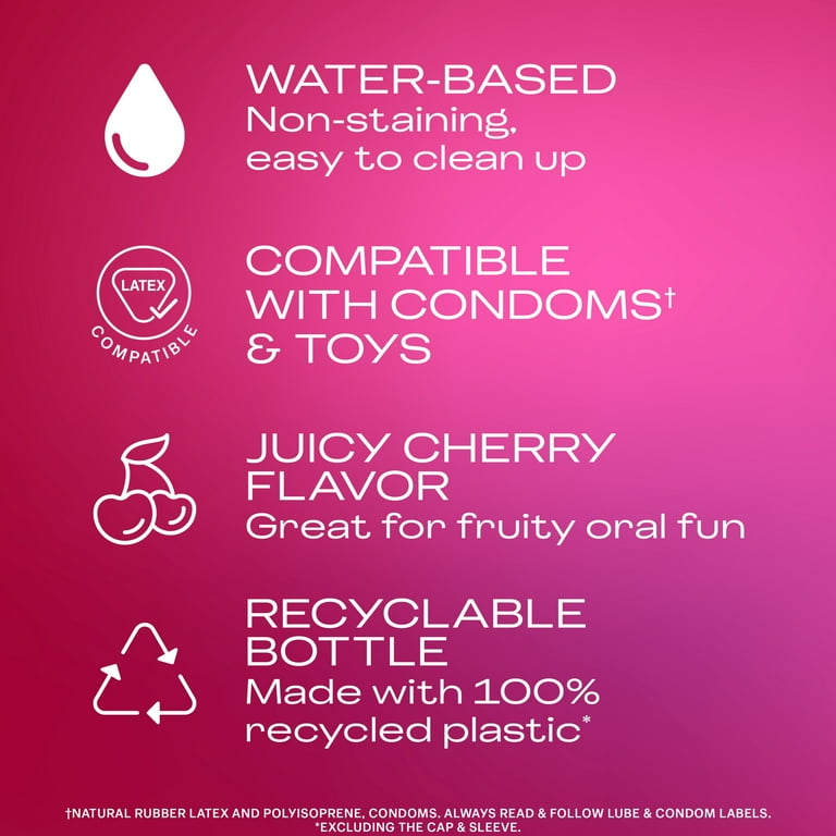 Durex Juicy Play Water Based Lube for Sex, Personal Flavored Lubricant,  Cherry, 3.38 fl oz - Walmart.com