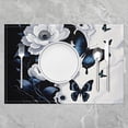thumbnail image 2 of Vintage Butterfly Place Mats Set of 4 for in Door Dinning for Girls, Spring Flower Floral Table Place Mats for in Door Dining, Black White Marbling Table Mats for Dining Table, Luxurious Room Decor, 2 of 4
