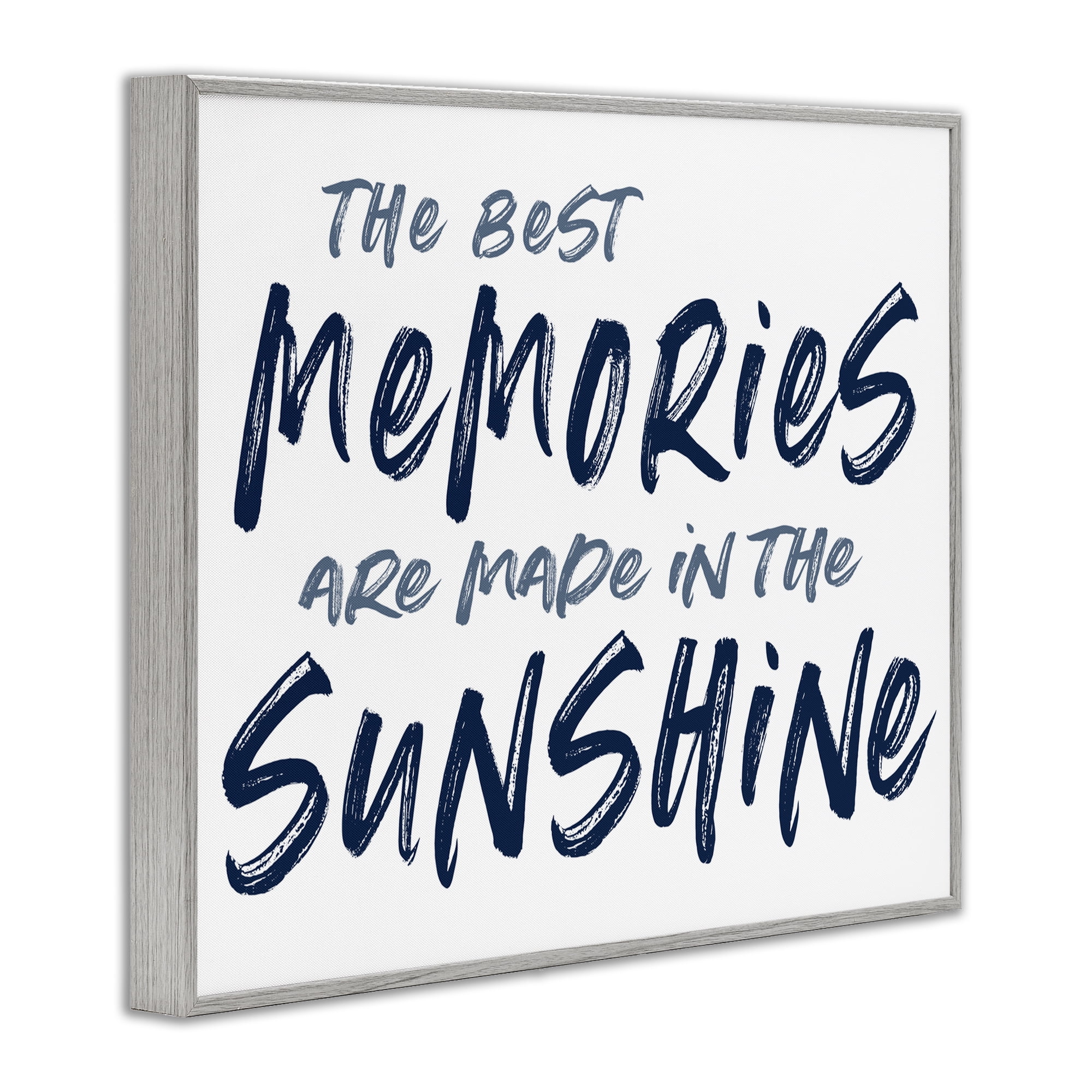 Memories Made In Sunshine Gray Framed Giclee Art, design by Lettered and Lined