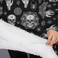 thumbnail image 3 of Oversized Wearable Blanket Hoodie,Black Occult Symbol Pattern Sherpa Blanket Hoodie with Super Pockets,Super Warm Fuzzy Pullover for Women & Men, 3 of 6