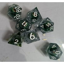 Galactic Dice Premium Dice Sets - Clear Hazel Moving Eyes Sharp Resin Set of 7 Dice