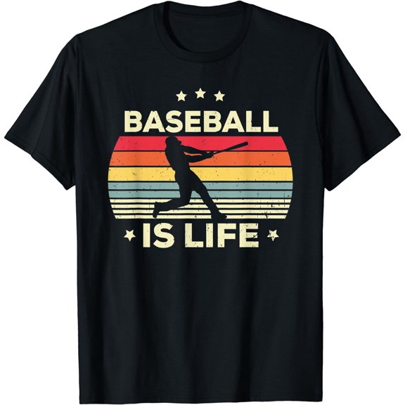 Baseball Is Life For Boys Kids Men Toddler Baseball Vintage T-Shirt