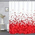 thumbnail image 2 of Valentine''s Day Shower Curtain, Red Heart Love Machine Washable Waterproof Fabric for Bathroom Bathtub Decor with Hooks 72x72, 2 of 6