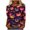 #0096-Multicolor, variant on Uootdi Halloween Womens Tops Crew Neck Witch Bat Print 3/4 Sleeve Tops for Women Plus Size Loose Fit Autumn Outdoor Trip Lightweight Womens Blouses Gift