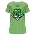 thumbnail image 4 of lcziwo St. Patrick's Day T Shirt for Women Lucky Clover Graphic Tees Casual Loose Fit Irish Shirts Cute U Neck Tunic Tops Blouse Green M 50 Percent off Sales Today, 4 of 5