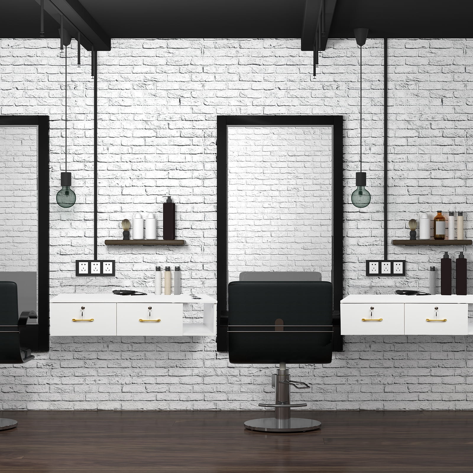 Ktaxon Wall Mount Styling Barber Station, Beauty Salon Spa