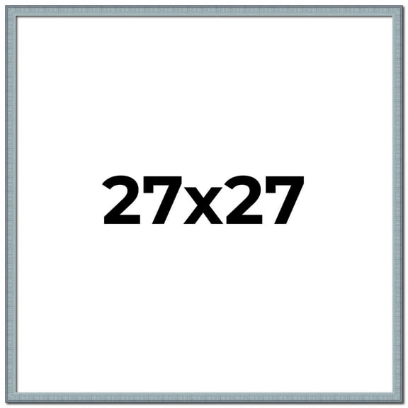 27x27 Frame Blue Scuffed Farm Board Solid Wood Picture Frame Width 0.75 Inches | Interior Depth 0.5
