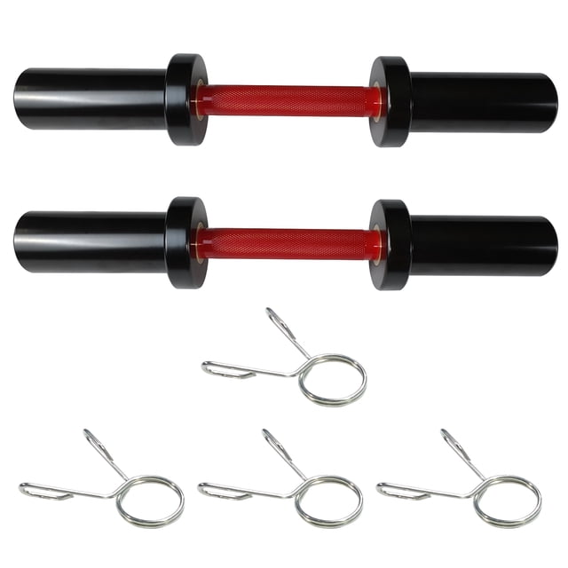 16" Loadable Dumbbell,Dumbbell Handle 2 Inch,Heavy Duty Solid Steel Loadable Bars W/Rotating Sleeves & Knurled Grips for Home Gym