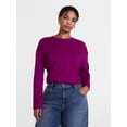 thumbnail image 2 of Scenario Women's Relaxed Slub Tee with Long Sleeves, Sizes XS-XXXL, 2 of 6