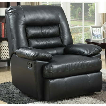 Serta Big & Tall Memory Foam Massage Recliner, Black in Faux Leather, Multiple Color