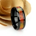 thumbnail image 2 of Men's Women's Tungsten Wedding Band Engagement Ring 8mm Sinthetic Orange Opal Inlay Black Ring, SZ 14, 2 of 3