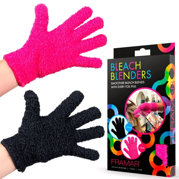Guantes de microfibra FRAMAR Bleach Blender para tinte de cabello rosa