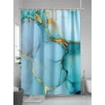 thumbnail image 5 of Fsddascl Teal Marble Shower Curtain Set - 66" x 72" Washable Bathtub Curtain with 12 Hooks, Modern Ink Painting Luxury Modern Art Waterproof Fabric Stall Shower Curtains for Bathroom/Bathtub Décor, 5 of 6
