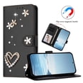 thumbnail image 5 of Leather For Samsung Galaxy S25 Edge 5G Case Double Layered Heart-shaped Flower Flip Wallet Leather Case, Card Holder Magnetic Closure  Phone Cases Cover With Hand Strap,Black, 5 of 8