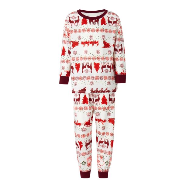 Ropa de dormir navideña para padres e hijos, Tops con estampado de alces y árbol de Navidad de manga larga, pantalones, mameluco