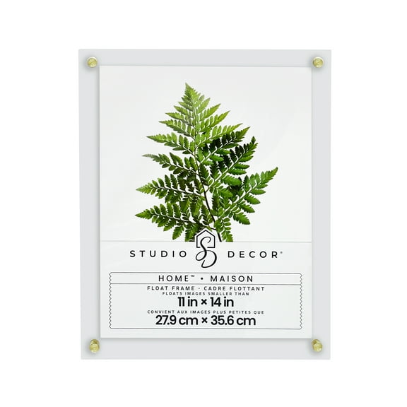 11" x 14" Clear Home Float Picture Frame by Studio Decor - Includes Pre-attached Hanging Hardware - Horizontal or Vertical Display - 1 Pack