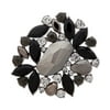 Anne Klein Hematite-Tone Crystal & Stone Cluster Pin, Black