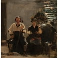 thumbnail image 2 of William Turner Dannat 15x15 Gold Ornate Wood Frame and Double Matted Museum Art Print Titled - Sketch for the Quartette (circa 1889), 2 of 4
