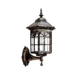 thumbnail image 2 of Solar Wall Sconce Outdoor with Dusk to Dawn and Clear Glass Panels, Antique Bronze Vintage Rustic Metal, for Porch and Patio, Outdoor Lantern, 2 of 5