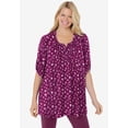 thumbnail image 2 of Woman Within Plus Size 7-Day Three-Quarter Sleeve Pintucked Henley Tunic, 2 of 6