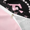 thumbnail image 4 of meiyoeat Ribbon Bow Letter Print Bedding For Girls,Pink Bowtie Monogram T Duvet Cover Full For Kids,Pink Reversible,3-Piece(No Comforter), 4 of 6