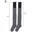 thumbnail image 2 of PULLIMORE Womens Thigh High Socks Double Colors Matching Long Tube Socks Over the Knee Knit Boot Stockings (Green), 2 of 8