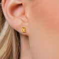 thumbnail image 3 of Gem Stone King 14K Yellow Gold Yellow Citrine Double Notch Stud Earrings for Women Men | 1.74 Cttw | Gemstone November Birthstone | Emerald Cut 7X5MM | Basket Setting | Gold Earrings for Women Men, 3 of 6