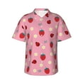 thumbnail image 2 of Xecao Strawberry and Ladybugs print Hawaiian shirt - a stylish short-sleeve button-down for men, perfect for casual beach and tropical outings., 2 of 9