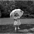 thumbnail image 2 of Small girl walking in rain with umbrella Poster Print (24 x 36), 2 of 4