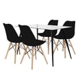 thumbnail image 1 of Set de Comedor Mesa Transparente con vidrio + 4 Sillas Eames negro, 1 of 8
