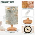 thumbnail image 3 of WOBOGO Vintage Peony Floral Bedroom Table Lamp USB Power Connector Wooden Base Round Linen Shade For Living Room Desk, 3 of 7