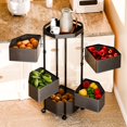 thumbnail image 1 of Andvari Rotating 5-Tier Kitchen Storage Rack, Irregular Fruit Basket Floor Stand Organizer, 1 of 10