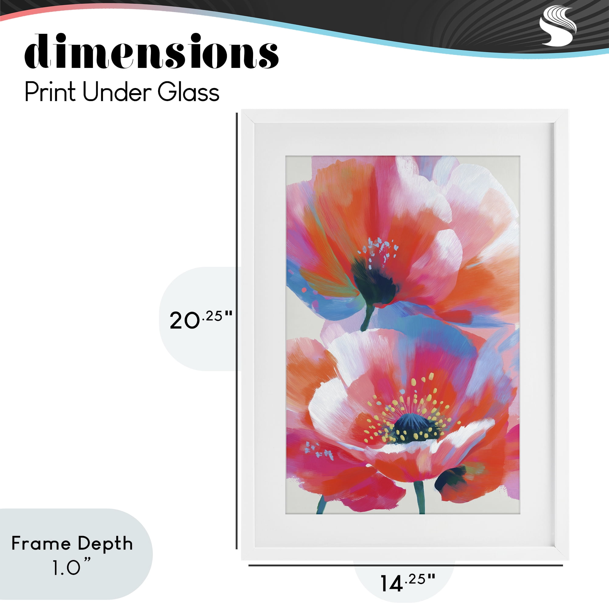 Stupell Industries Poppies in Soft Light White Framed Print Under Glass, design by Chromatic Storm Studio