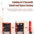 thumbnail image 3 of Utility Cart, Adjustable Pull Rod Rolling Crate 80KG 177LB Bearing TPE Rubber Wheel 55L Quiet Moving  for Camping, 3 of 8