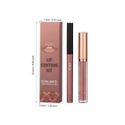 Lip Gloss, Lipliner, Matte Velvet Lip Gloss and Precise Lipliner Set, Long-Lasting Liquid Lipstick with Smooth Application and Seamless Color Blend