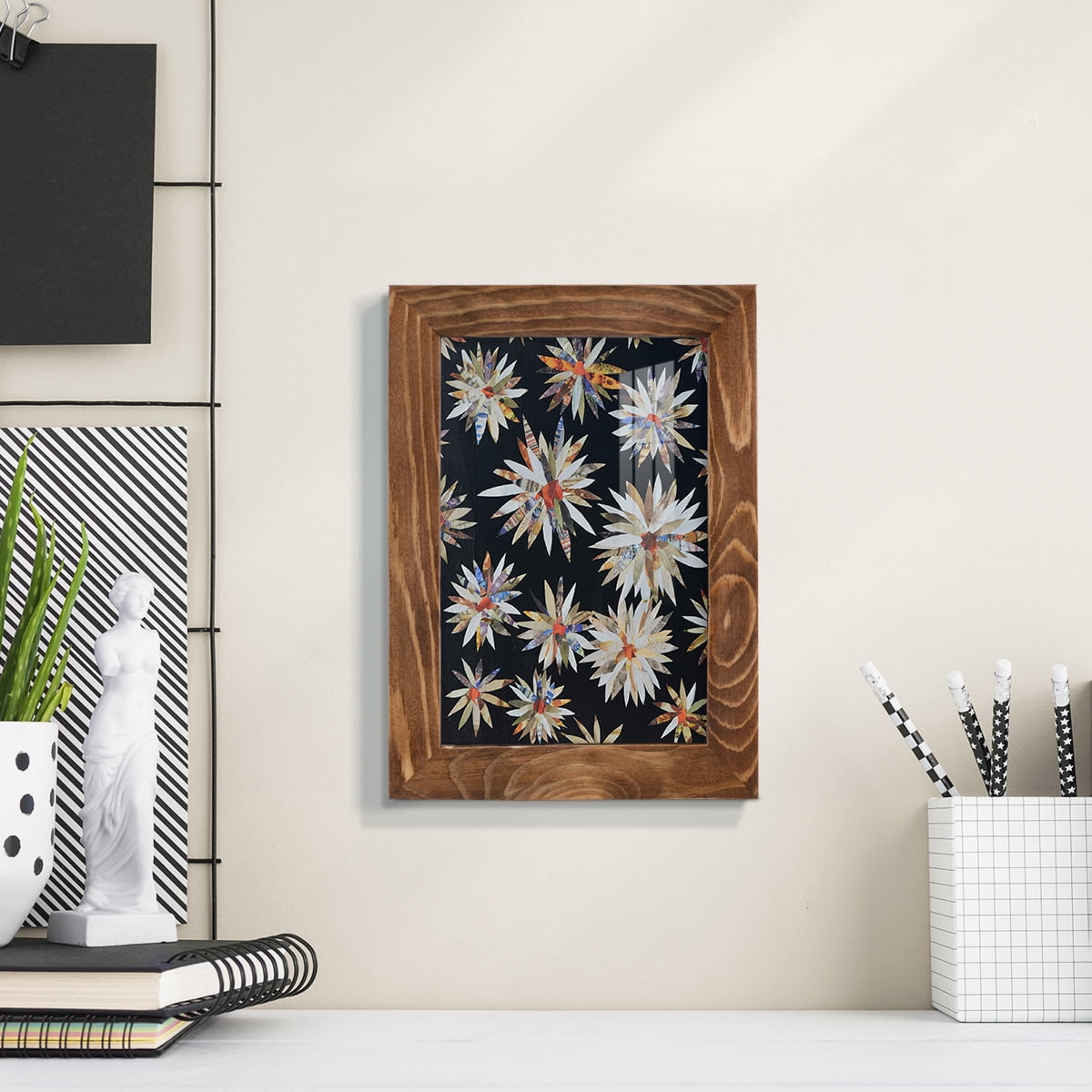 Starburst Too II - Framed Print w/glass - Walnut