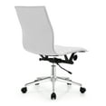 thumbnail image 5 of 2xhome Set of 2 Mid Back Height Modern Home Office Chair, Ribbed PU Leather Seat with Swivel Tilt Adjustable Ergonomic Computer Desk Chair, White, 5 of 14