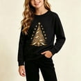 thumbnail image 2 of Falkdiz Girls Long Sleeve Shirts Christmas Fashion Tops Winter Outdoor Casual Party Pullover for Girls Graphic , Black , Size: 2-3Years, 2 of 7