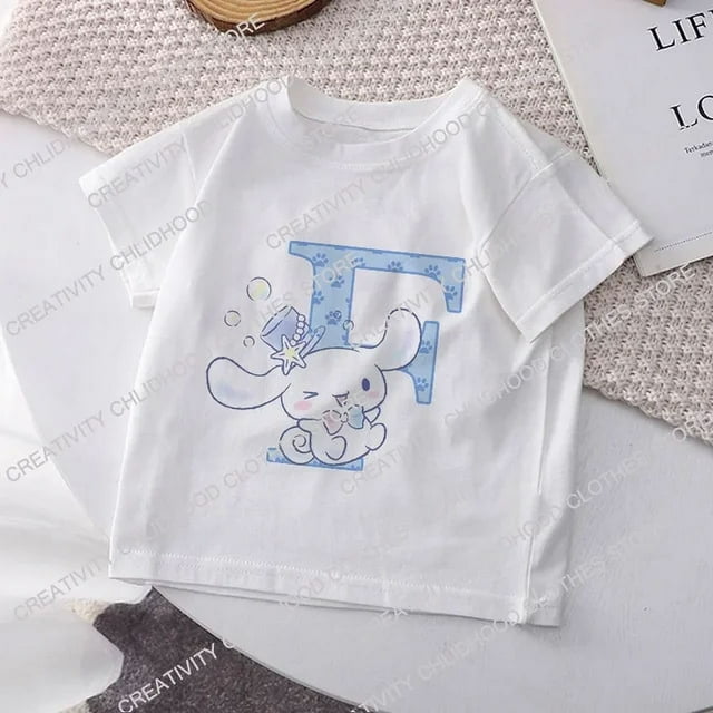 Kids' Animated Short Sleeve Round Neck Applique T-Shirt, Cotton/Polyester, 2-12+ Yrs