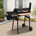 thumbnail image 6 of Seizeen Charcoal Grill w/Smoker, Outdoor BBQ Grill with Side Table, Portable Offset Smoker W/2-Zone Area, 6 of 9