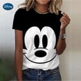 thumbnail image 2 of Camiseta estampada de Mickey Mouse de Disney para mujer, top de manga corta, disfraz de calle, divertida, Y2k, cara grande, verano, 2 of 5